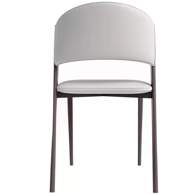 Chaise de salle à manger moderne en similicuir PU – Chaise d'appoint ergonomique à dossier incurvé avec pieds en métal noir mat robuste