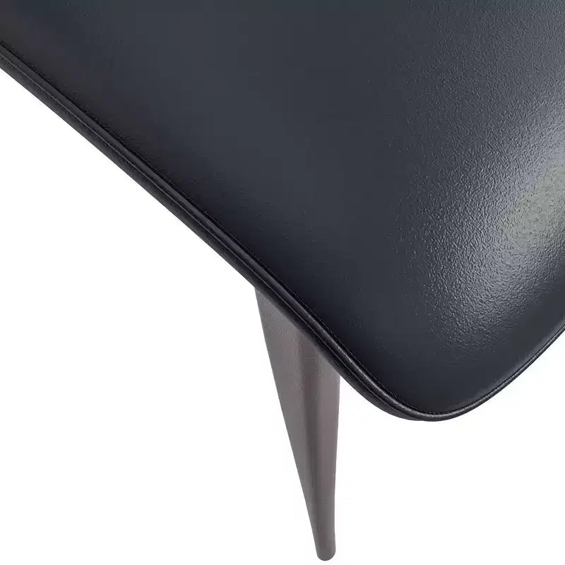 Chaise de salle à manger moderne en similicuir PU – Chaise d'appoint ergonomique à dossier incurvé avec pieds en métal noir mat robuste