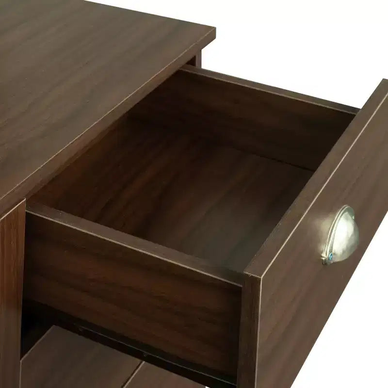 Bureau d'ordinateur de bureau avec étagère supérieure, Poste de travail avec tiroirs