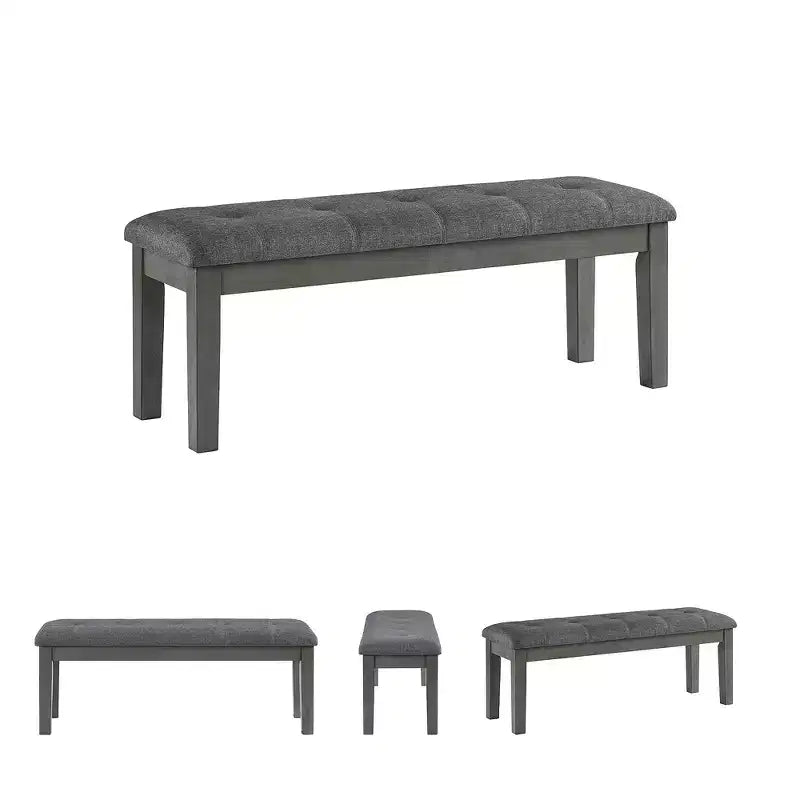 Banc de salle à manger contemporain gris bicolore