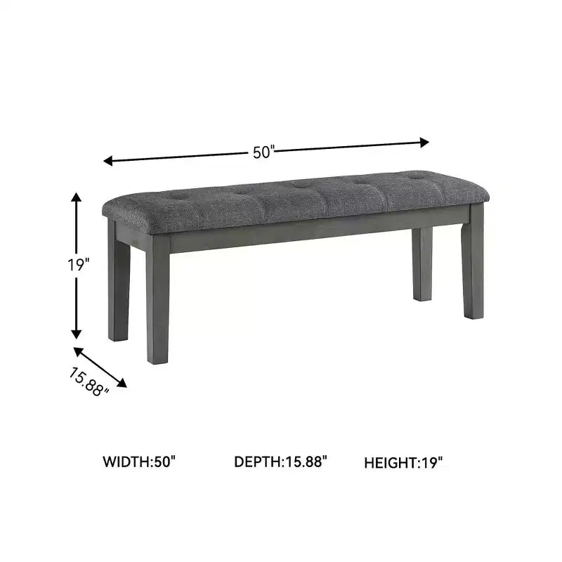 Banc de salle à manger contemporain gris bicolore