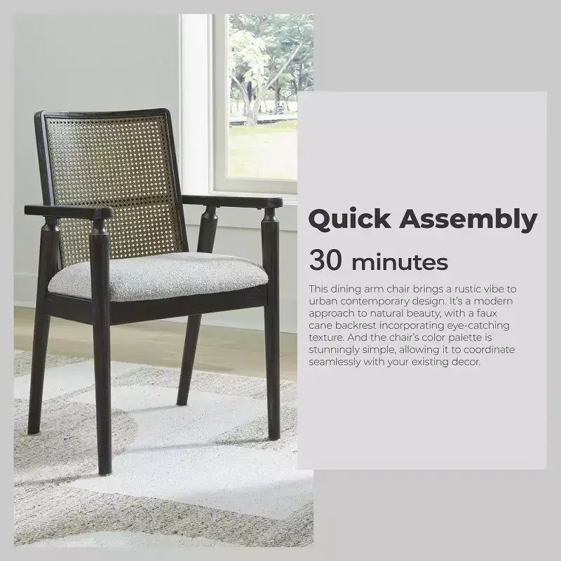 Chaise de salle à manger avec accoudoirs, noire