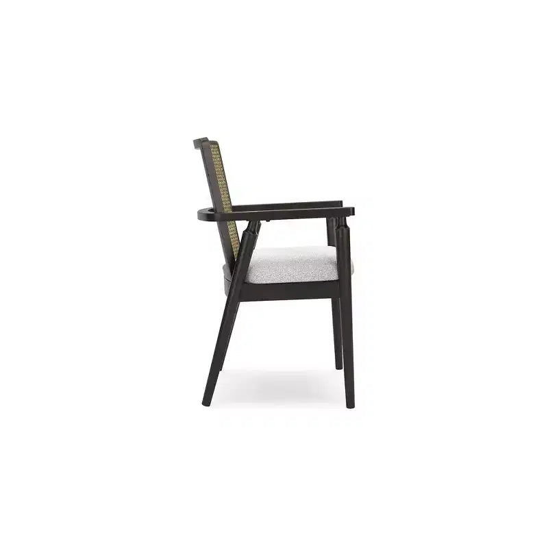Chaise de salle à manger avec accoudoirs, noire