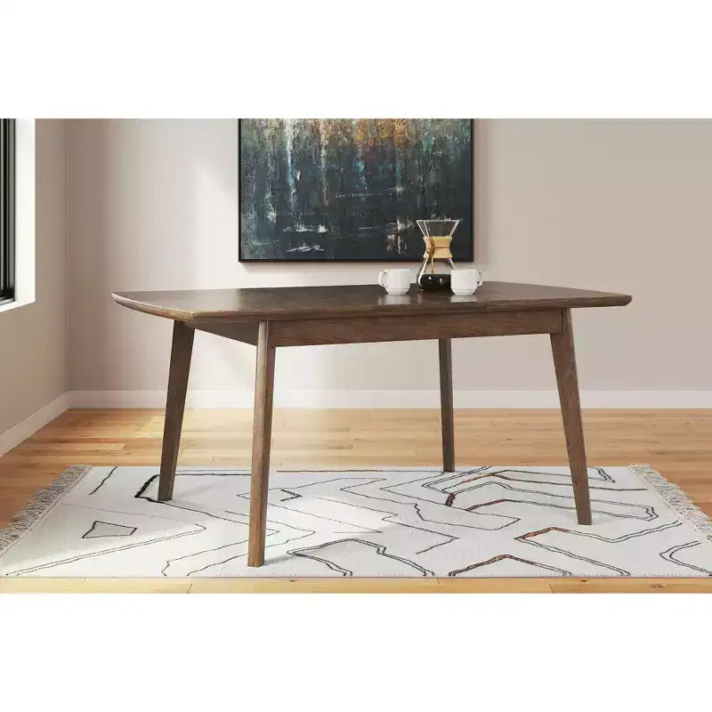 Table à rallonge contemporaine pour salle à manger, marron
