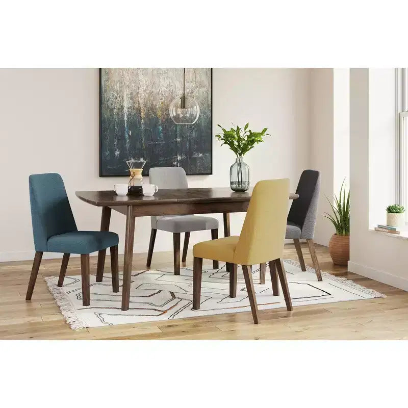 Table à rallonge contemporaine pour salle à manger, marron