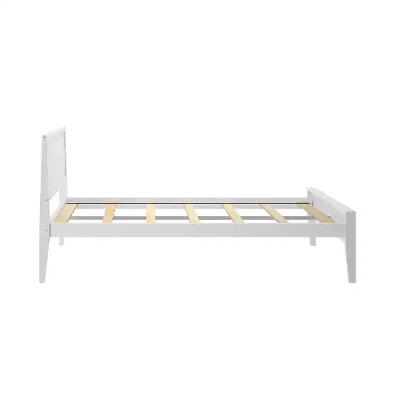 Cadre de lit double en bois massif avec tête de lit, lit plateforme moderne pour adultes