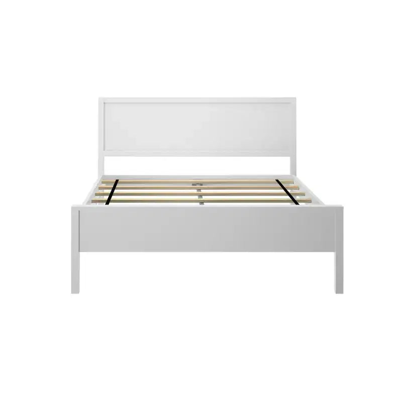 Cadre de lit double en bois massif avec tête de lit, lit plateforme moderne pour adultes