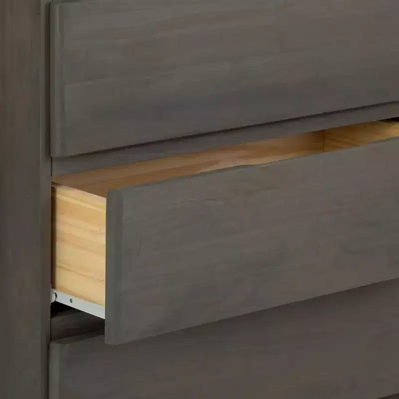 Commode de ferme en bois massif à 5 tiroirs