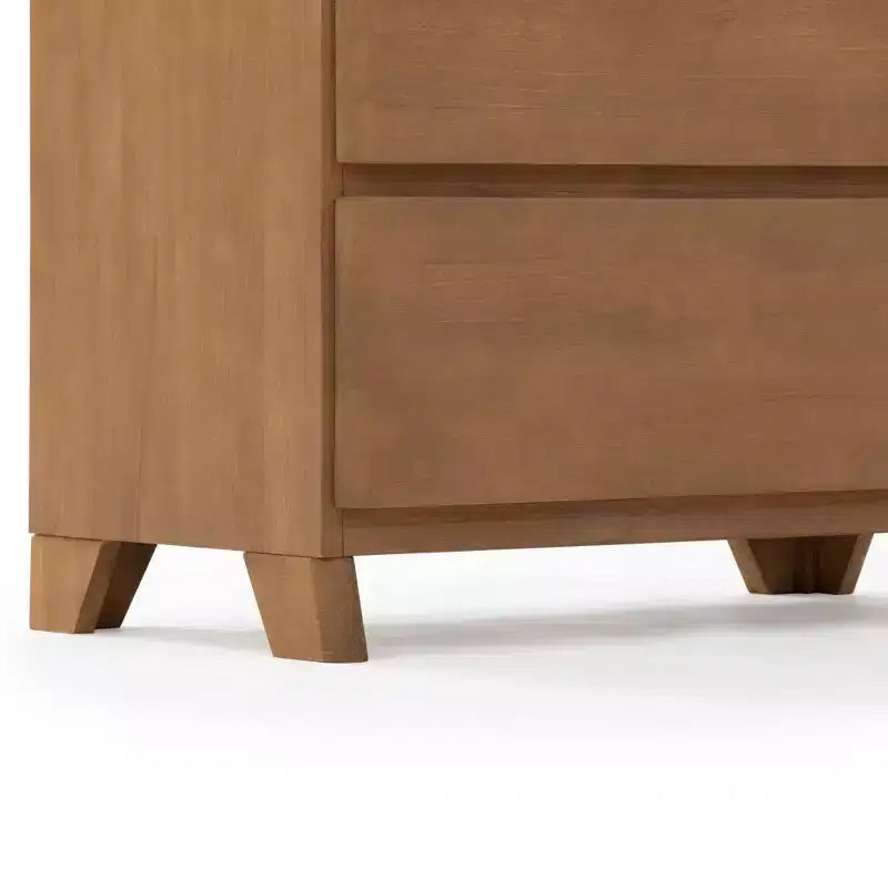 Commode de ferme en bois massif à 5 tiroirs