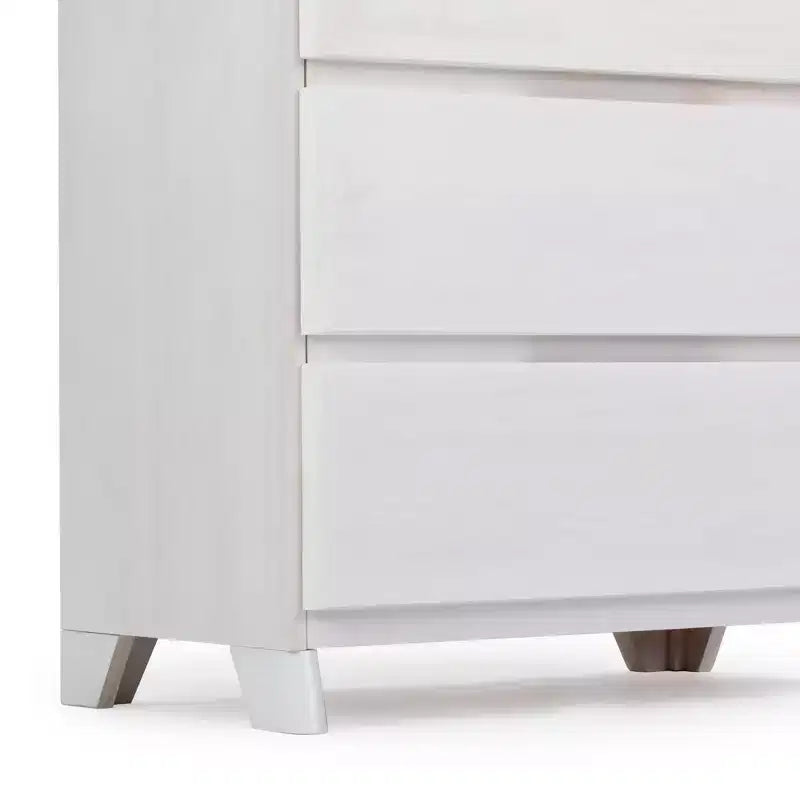 Commode de ferme en bois massif à 5 tiroirs