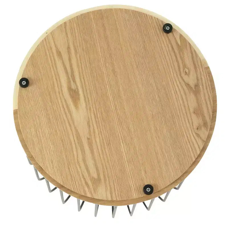 Table d'appoint Mid-Century Modern - Table d'appoint en bois et métal avec rangement à plateau relevable et compartiment caché