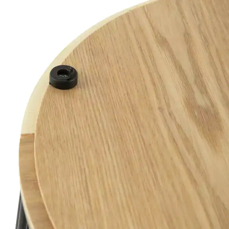 Table d'appoint Mid-Century Modern - Table d'appoint en bois et métal avec rangement à plateau relevable et compartiment caché