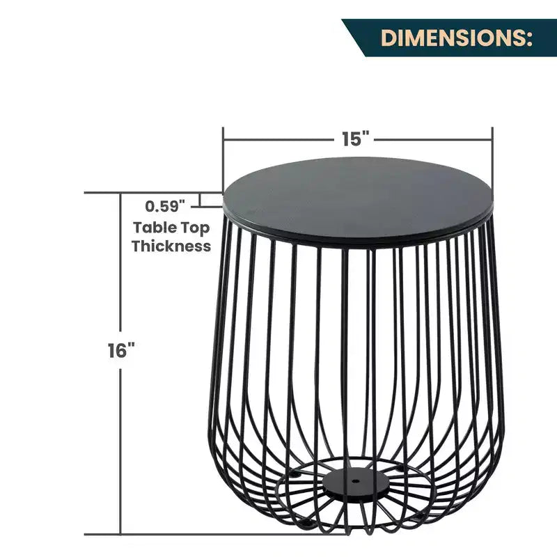 Table d'appoint Mid-Century Modern - Table d'appoint en bois et métal avec rangement à plateau relevable et compartiment caché