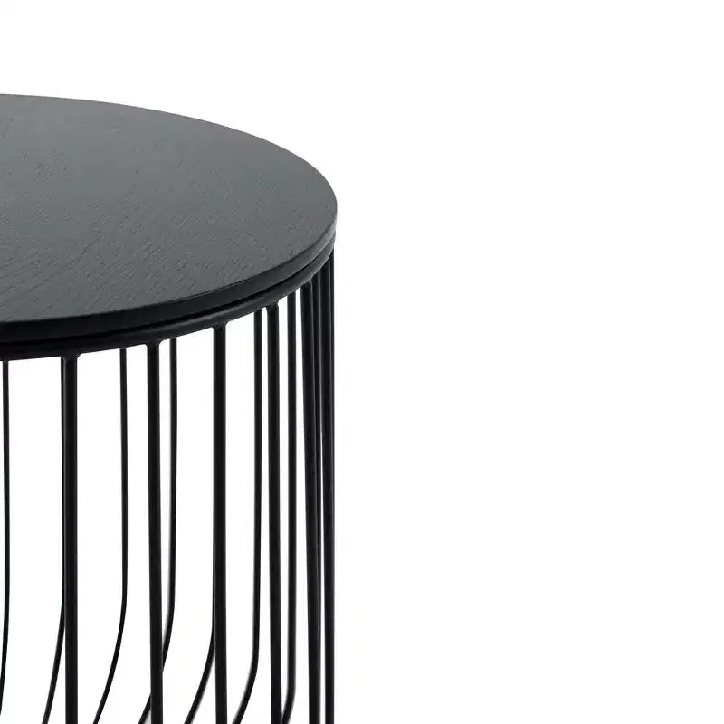Table d'appoint Mid-Century Modern - Table d'appoint en bois et métal avec rangement à plateau relevable et compartiment caché