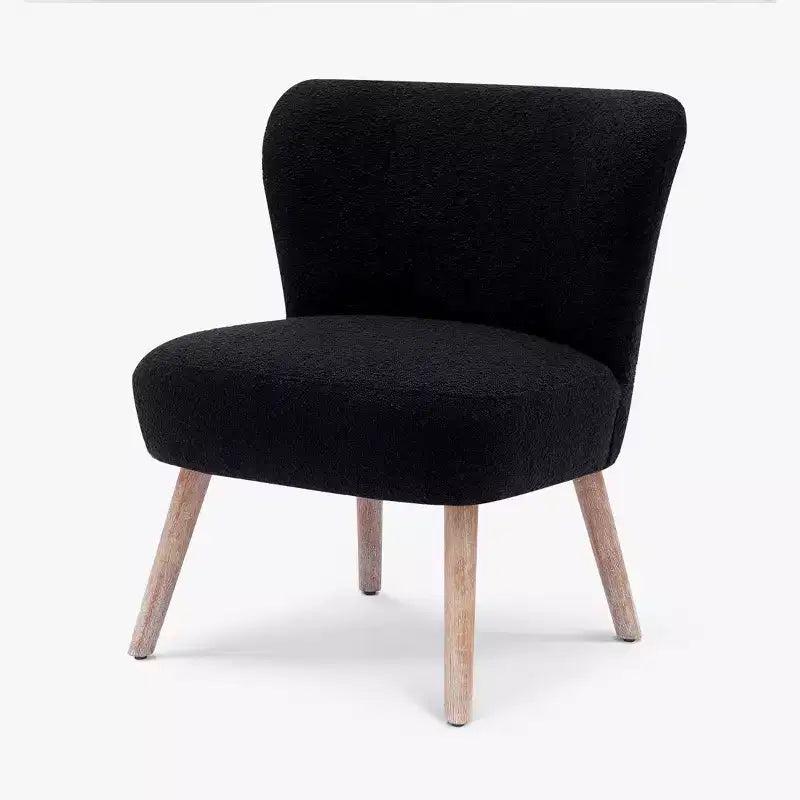 Fauteuil d'appoint sans accoudoirs en bouclé, 63,5 cm de large