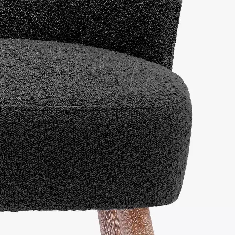 Fauteuil d'appoint sans accoudoirs en bouclé, 63,5 cm de large