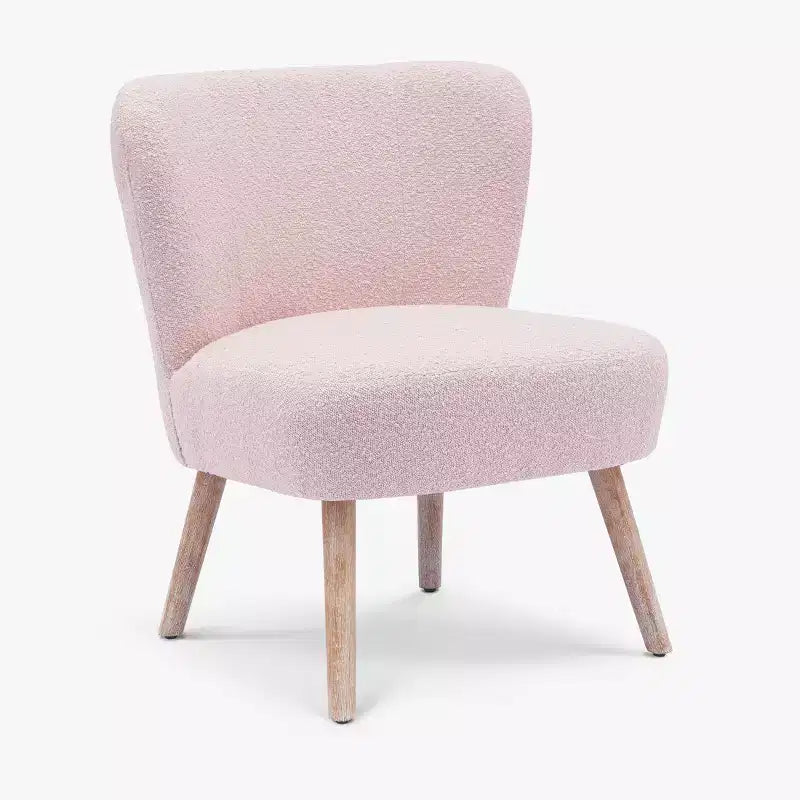 Fauteuil d'appoint sans accoudoirs en bouclé, 63,5 cm de large