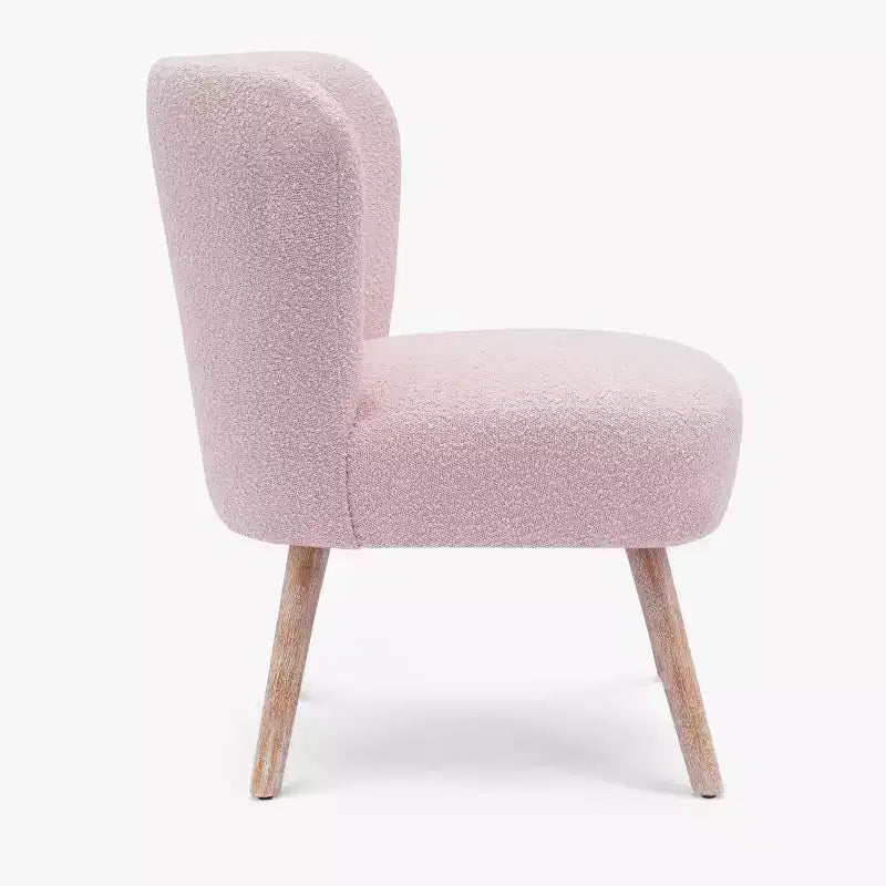 Fauteuil d'appoint sans accoudoirs en bouclé, 63,5 cm de large
