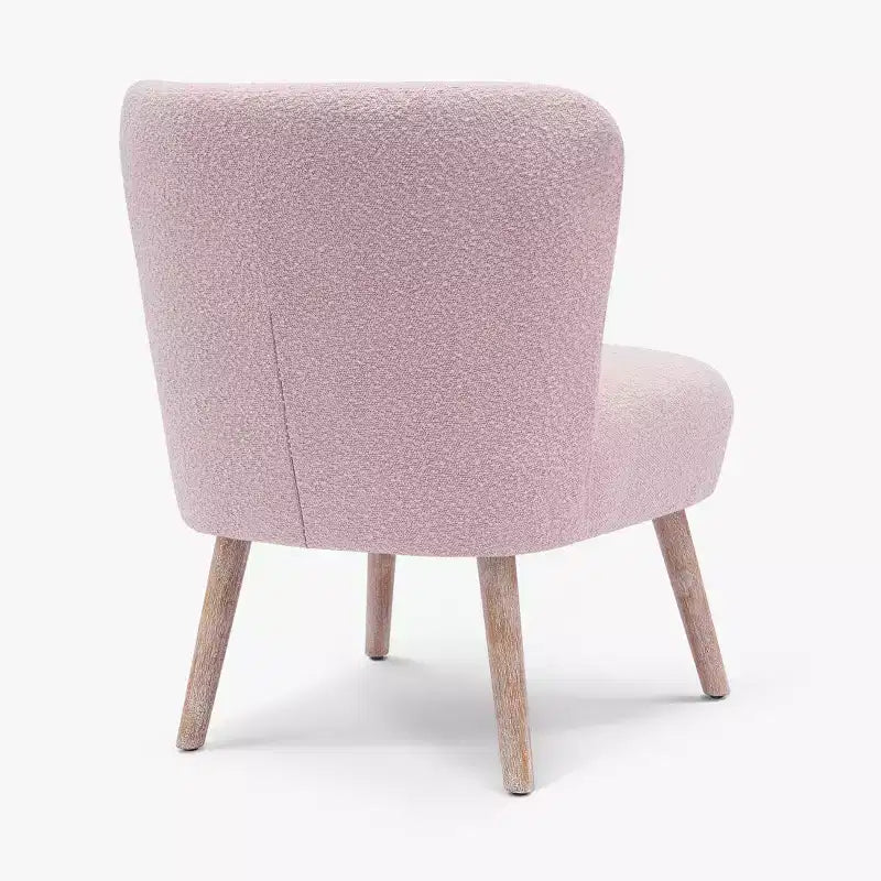 Fauteuil d'appoint sans accoudoirs en bouclé, 63,5 cm de large