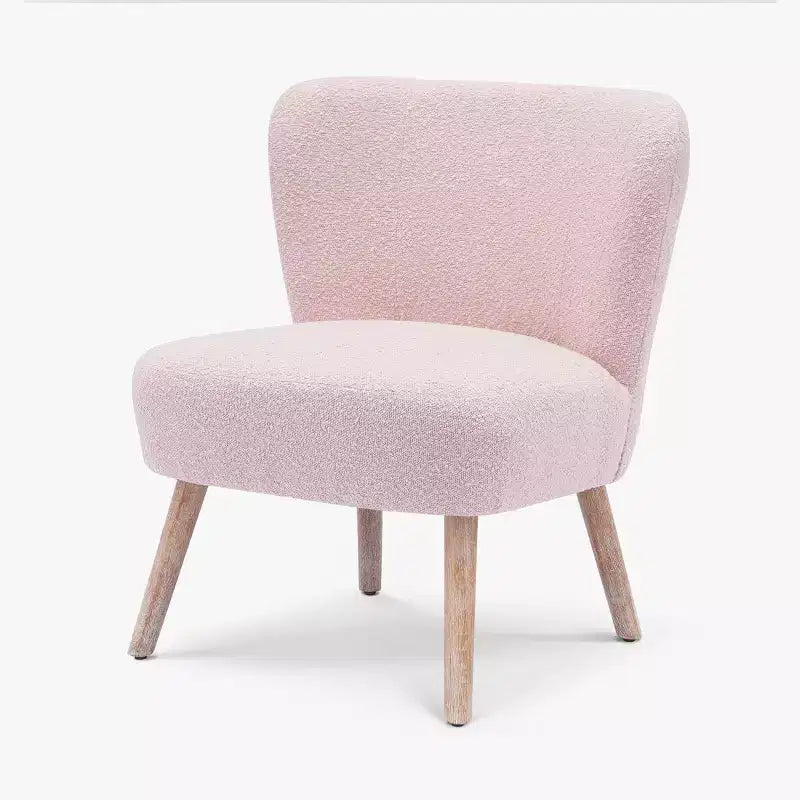 Fauteuil d'appoint sans accoudoirs en bouclé, 63,5 cm de large