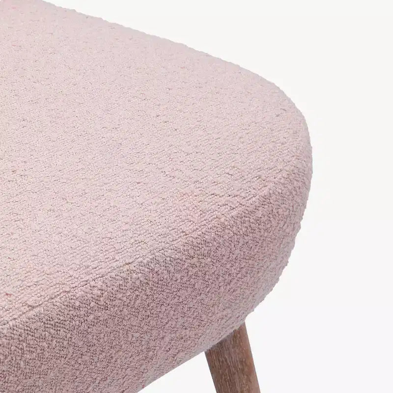 Fauteuil d'appoint sans accoudoirs en bouclé, 63,5 cm de large