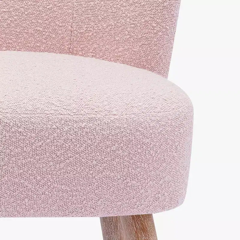 Fauteuil d'appoint sans accoudoirs en bouclé, 63,5 cm de large
