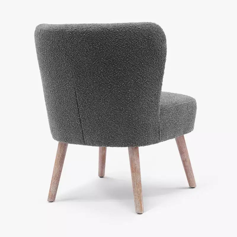 Fauteuil d'appoint sans accoudoirs en bouclé, 63,5 cm de large