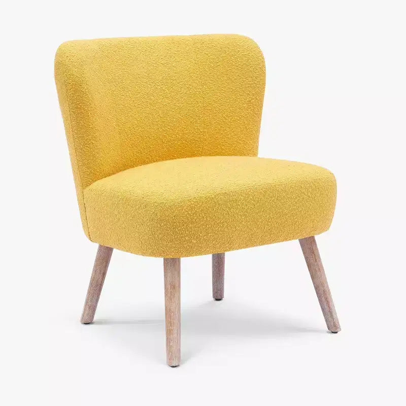 Fauteuil d'appoint sans accoudoirs en bouclé, 63,5 cm de large