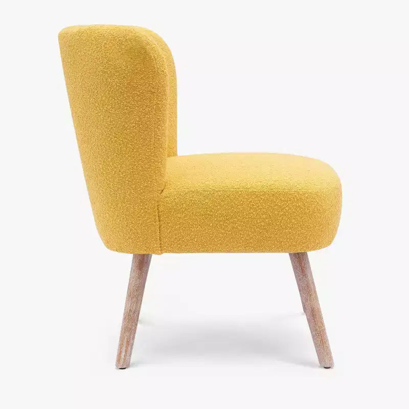 Fauteuil d'appoint sans accoudoirs en bouclé, 63,5 cm de large