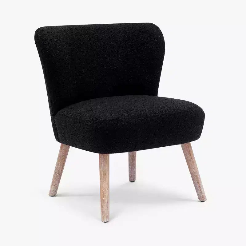 Fauteuil d'appoint sans accoudoirs en bouclé, 63,5 cm de large