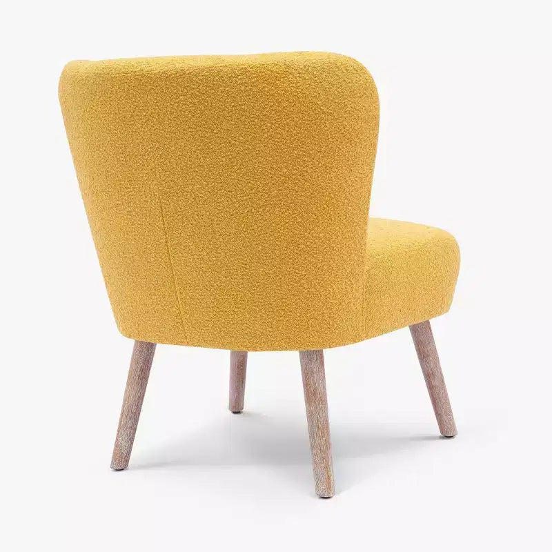 Fauteuil d'appoint sans accoudoirs en bouclé, 63,5 cm de large