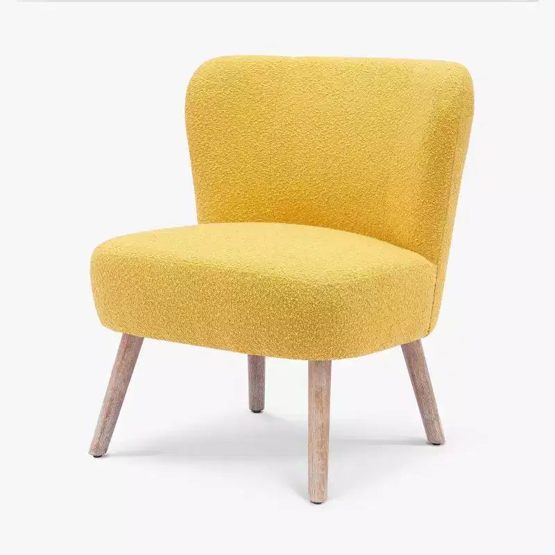 Fauteuil d'appoint sans accoudoirs en bouclé, 63,5 cm de large