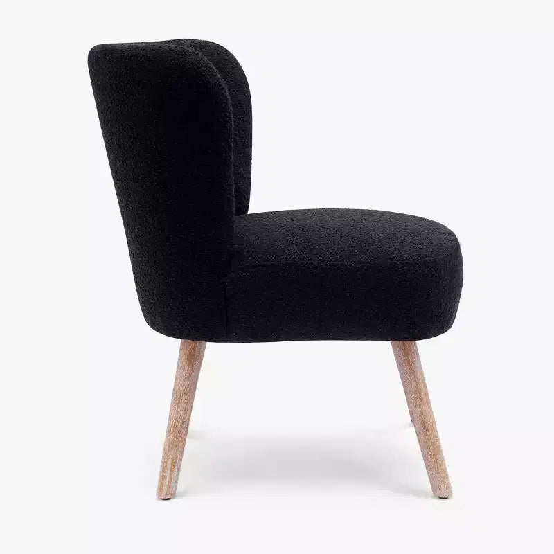 Fauteuil d'appoint sans accoudoirs en bouclé, 63,5 cm de large