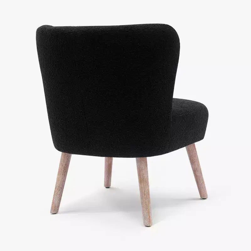 Fauteuil d'appoint sans accoudoirs en bouclé, 63,5 cm de large