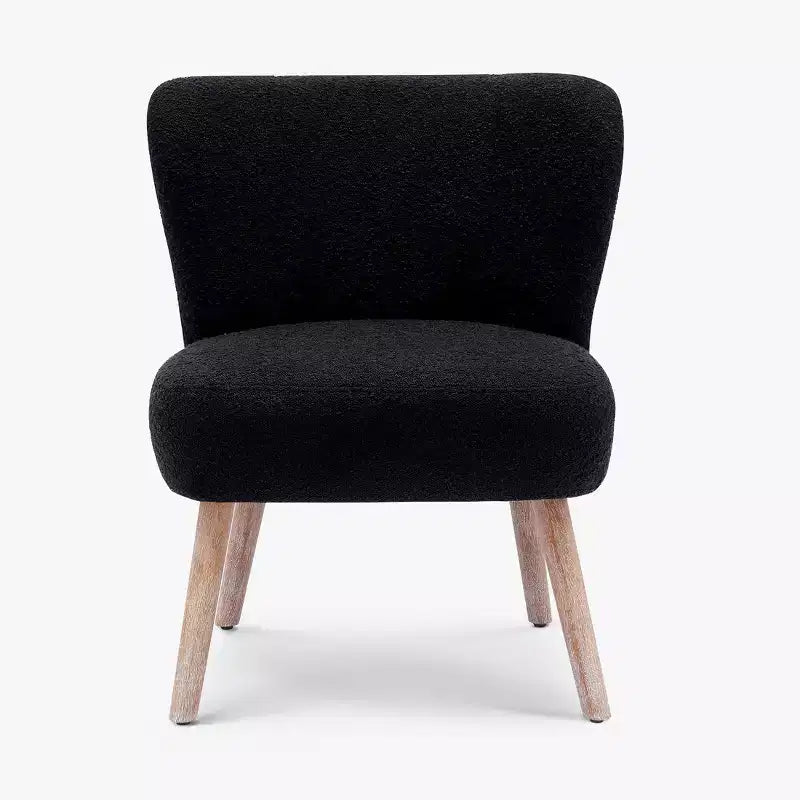 Fauteuil d'appoint sans accoudoirs en bouclé, 63,5 cm de large