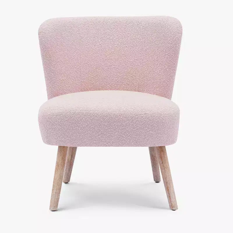 Fauteuil d'appoint sans accoudoirs en bouclé, 63,5 cm de large