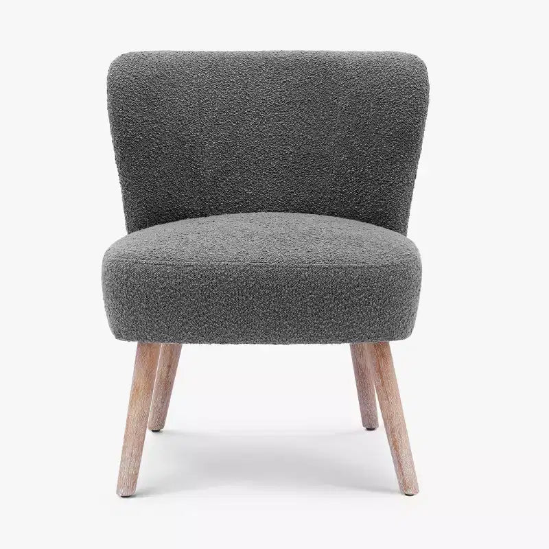Fauteuil d'appoint sans accoudoirs en bouclé, 63,5 cm de large