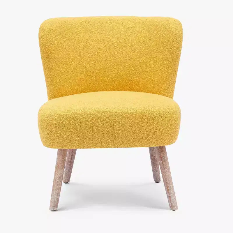 Fauteuil d'appoint sans accoudoirs en bouclé, 63,5 cm de large