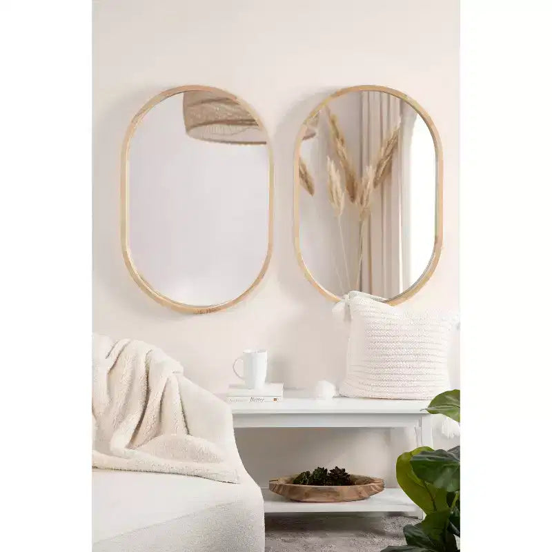 Miroir mural capsule encadré en bois 24 x 36