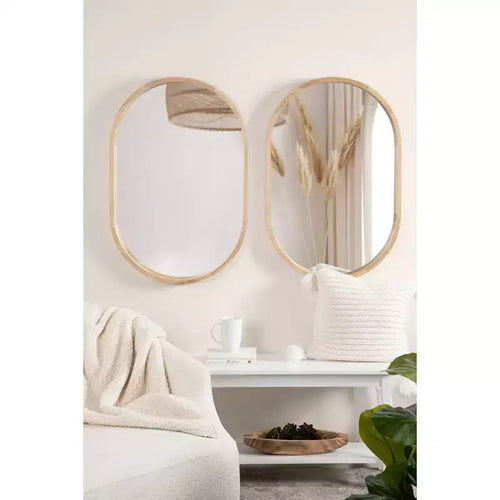 Miroir mural capsule encadré en bois 24 x 36