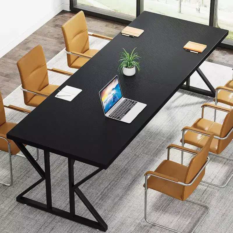 Bureau de direction de 78,7 pouces, bureau d'ordinateur pour bureau à domicile, noir