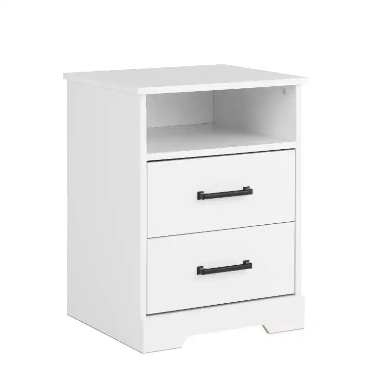 Table de chevet rustique avec 2 tiroirs et étagère ouverte