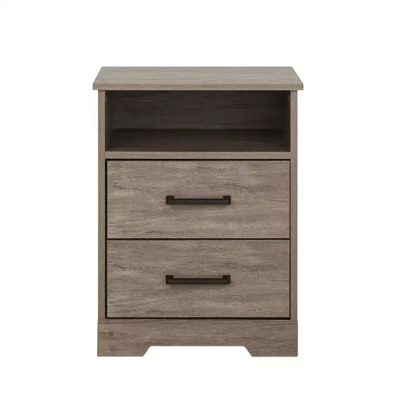 Table de chevet rustique avec 2 tiroirs et étagère ouverte