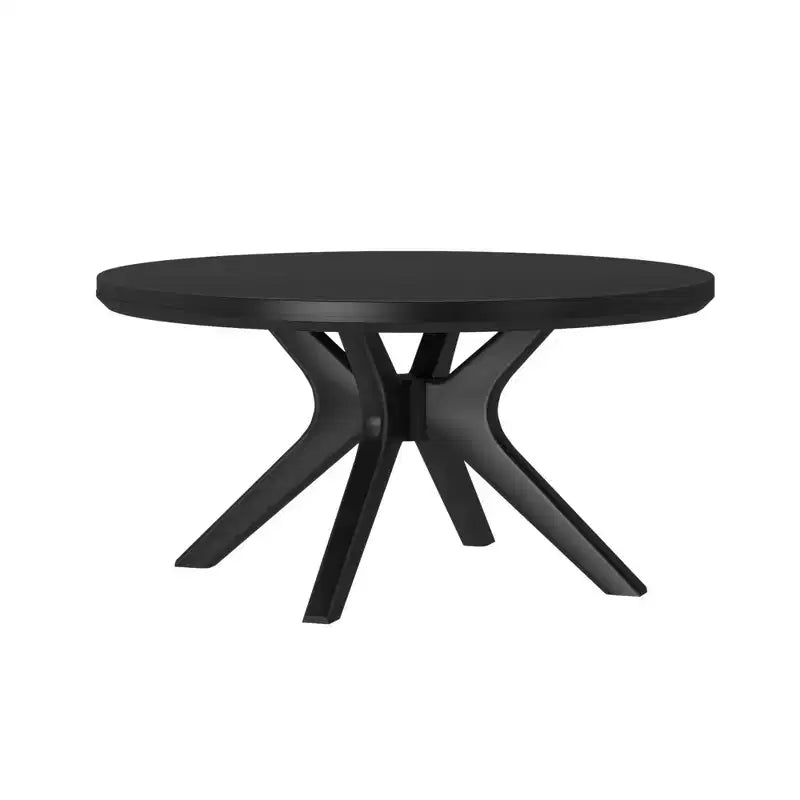 Table basse ronde en bois massif à piètement croisé, table basse de 36 po pour le salon