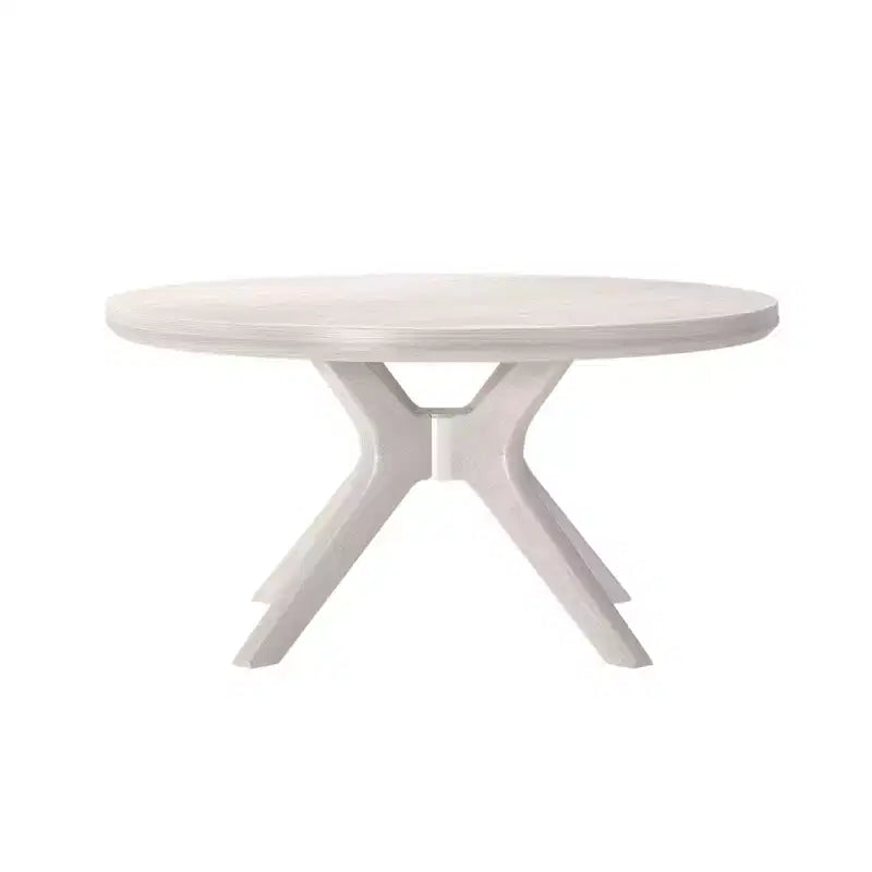 Table basse ronde en bois massif à piètement croisé, table basse de 36 po pour le salon