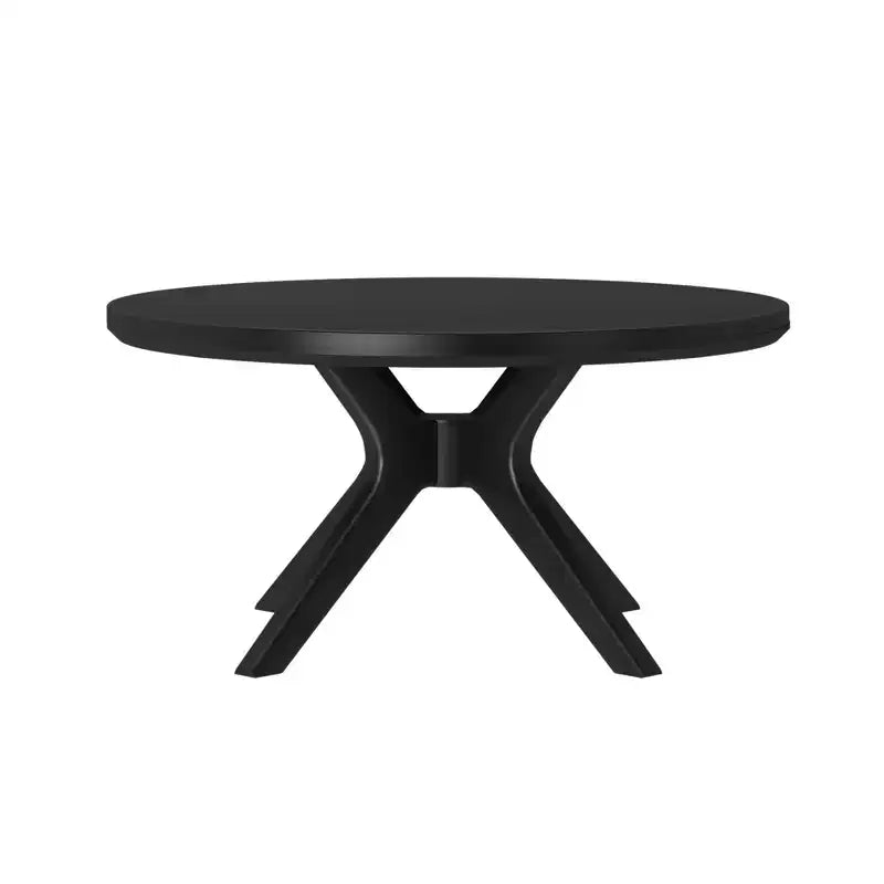 Table basse ronde en bois massif à piètement croisé, table basse de 36 po pour le salon