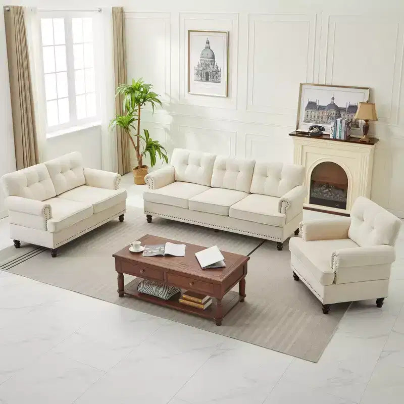 67.32 Causeuse capitonnée en chenille pour salon et chambre à coucher