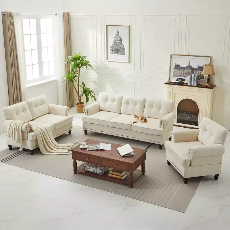 67.32 Causeuse capitonnée en chenille pour salon et chambre à coucher