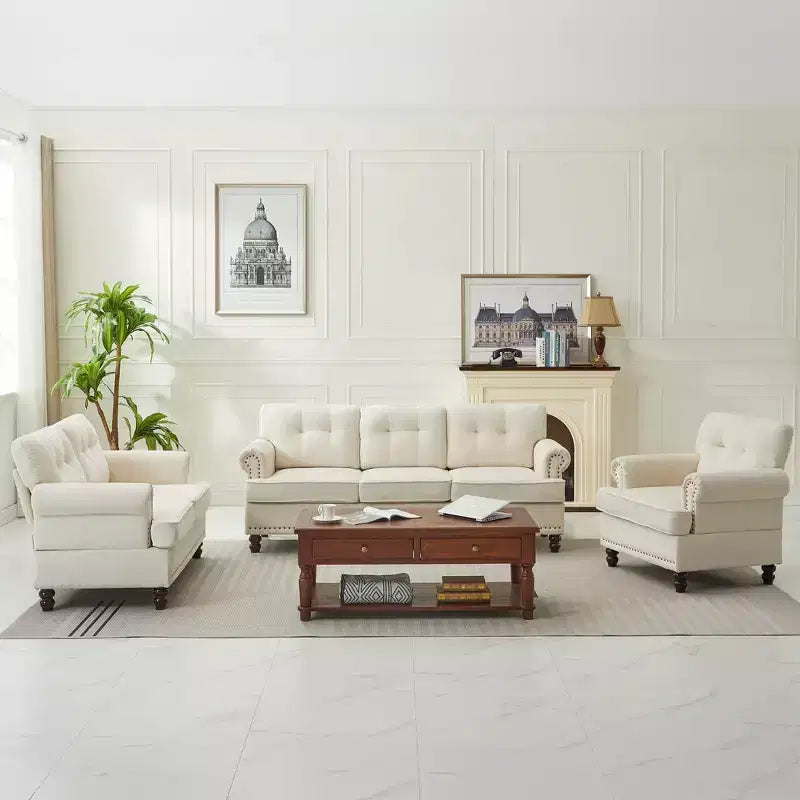 67.32 Causeuse capitonnée en chenille pour salon et chambre à coucher