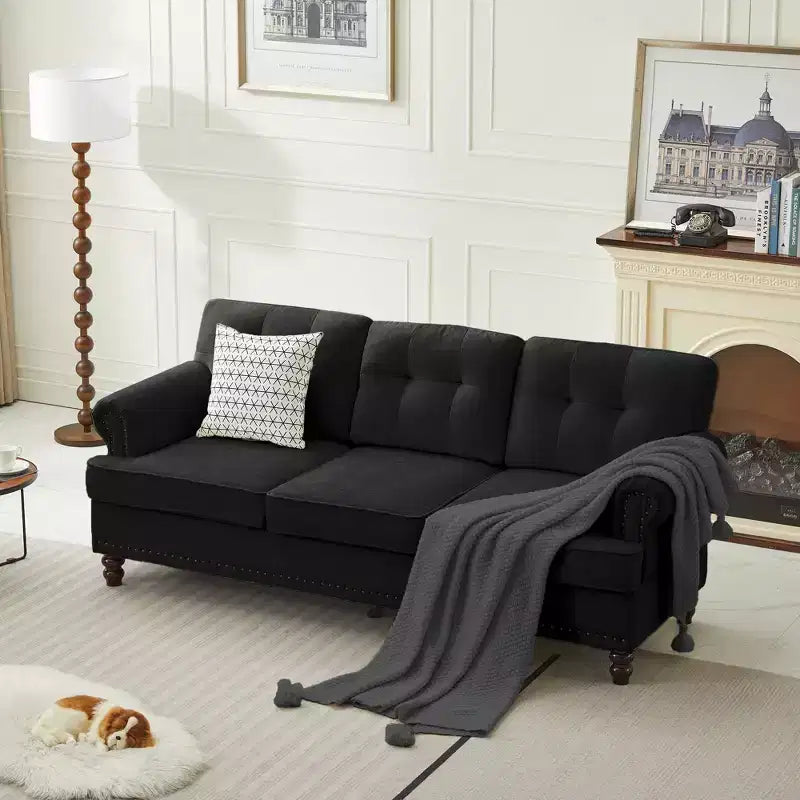 67.32 Causeuse capitonnée en chenille pour salon et chambre à coucher